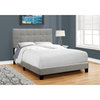 Monarch Specialties Bed, Full Size, Platform, Bedroom, Frame, Upholstered, Linen Look, Wood Legs, Grey, Transitional I 5920F